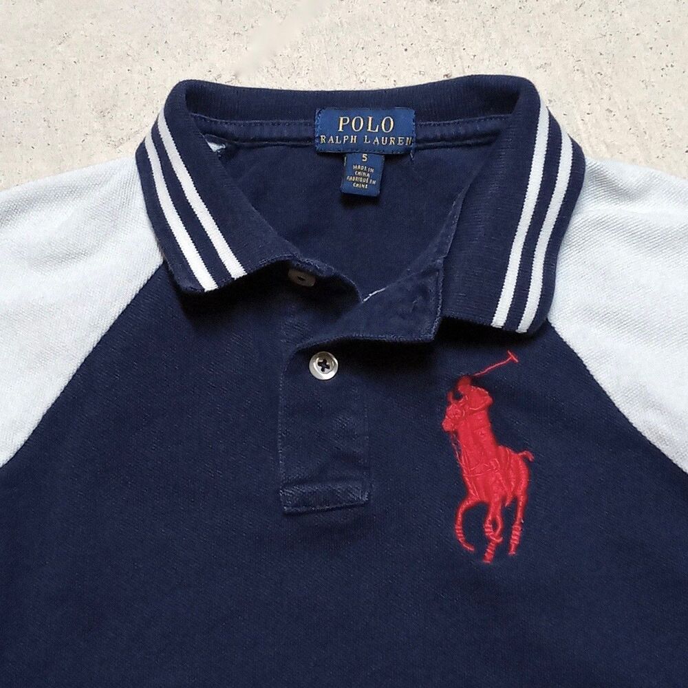Polo Ralph Lauren Athletic Club Kids Big Pony Shirt Youth Boys Size 5 - Picture 4 of 9
